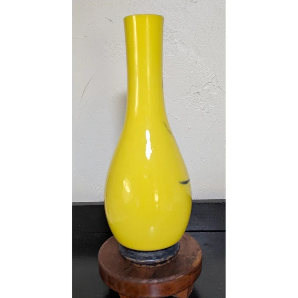 Antique Emile Galle-Style Handblown Hand Painted Decorative Vase 14‎ 1/2